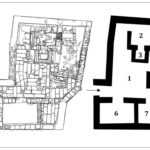 Vista aérea y planta del baño privado excavado en una vivienda de los arrabales occidentales (CLAPÉS, 2013).